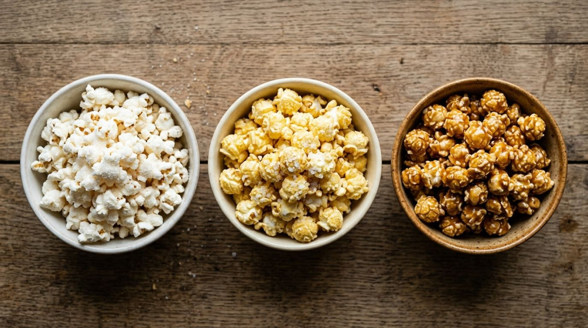 Sucré, salé ou caramel: comparatif des grains de maïs soufflé