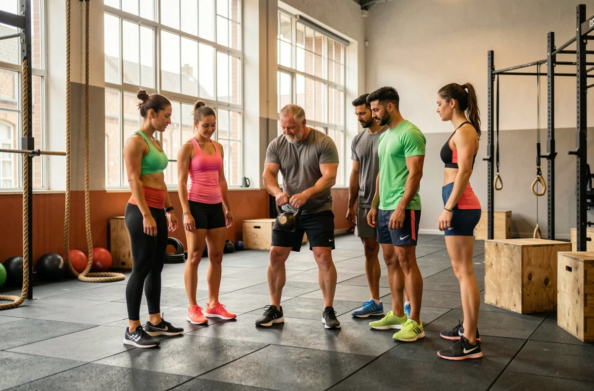 Coach encadrant un groupe lors d'une séance CrossFit Genki à Metz avec ambiance communautaire