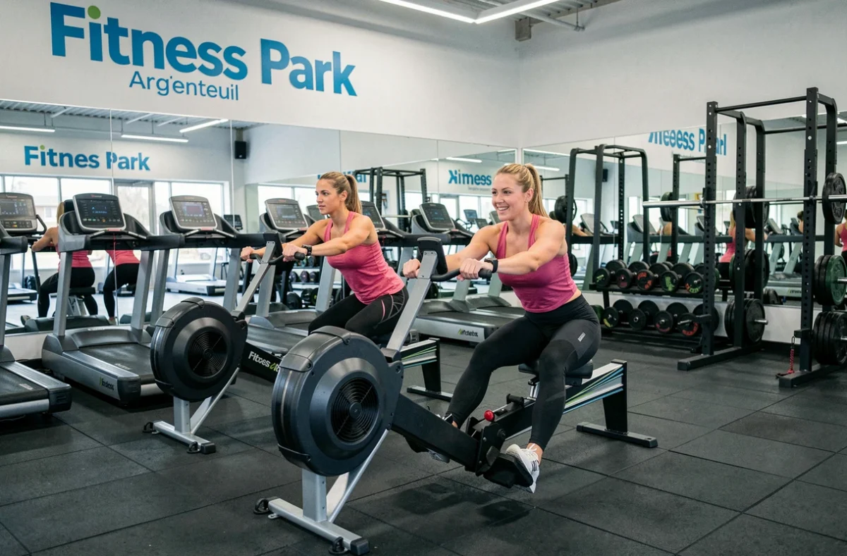 Salle Fitness Park Argenteuil avec équipements cardio et zone de force pour les membres