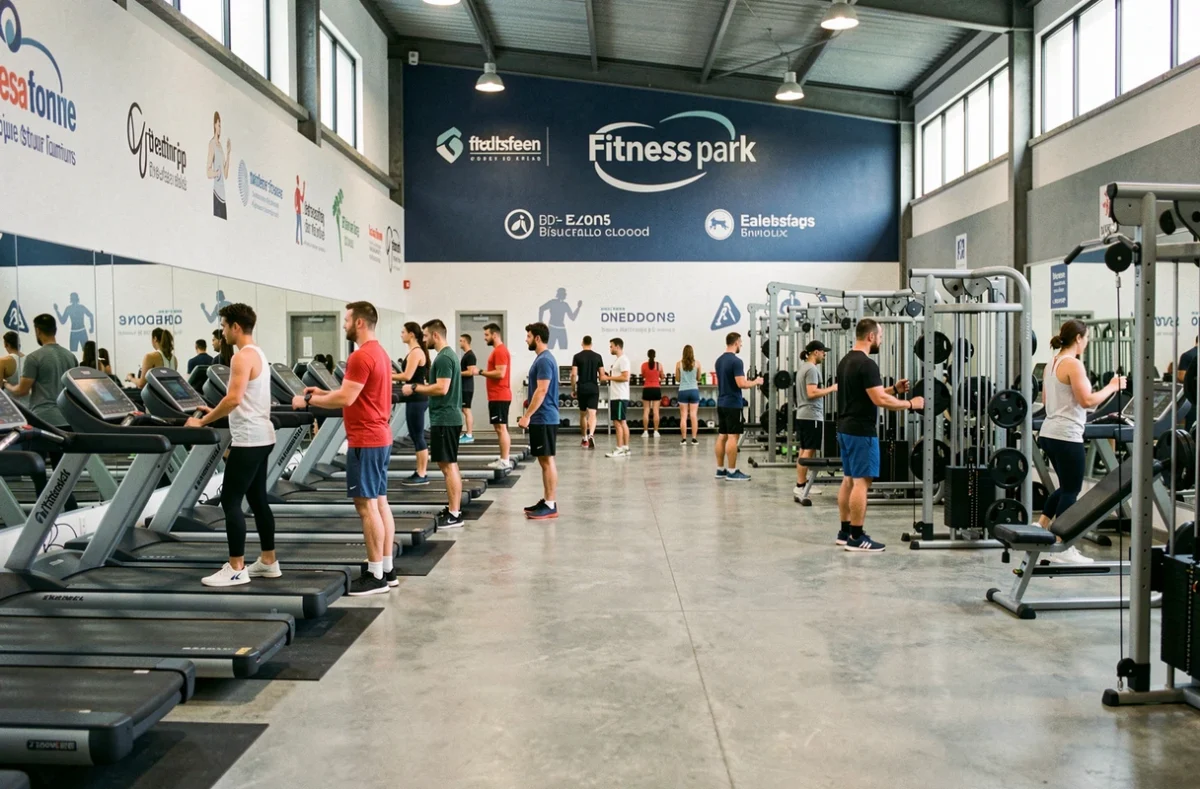 Salle de sport Fitness Park de Bezons avec ses équipements modernes et ses adhérents en séance d'entraînement