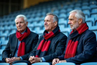 Trois légendes de l'Inter Milan dans le stade San Siro