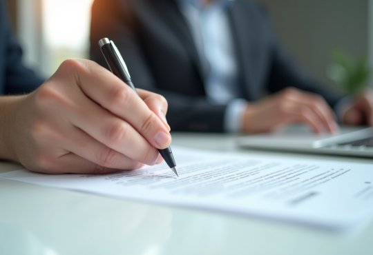 Mains signant une lettre de résiliation de gym